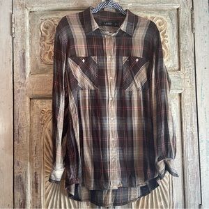 NWOT Lauren Ralph Lauren PLAID ROLL TAB SLEEVE SHIRT  /Relaxed Fit, XXL/
